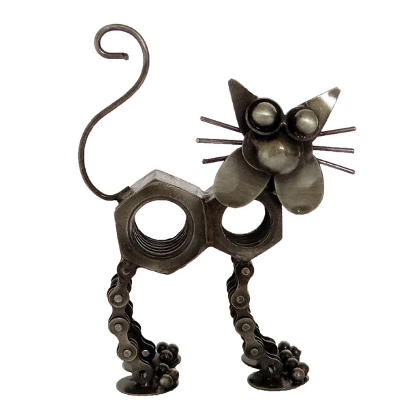 Upcycled bicycle parts Cat Ornament
