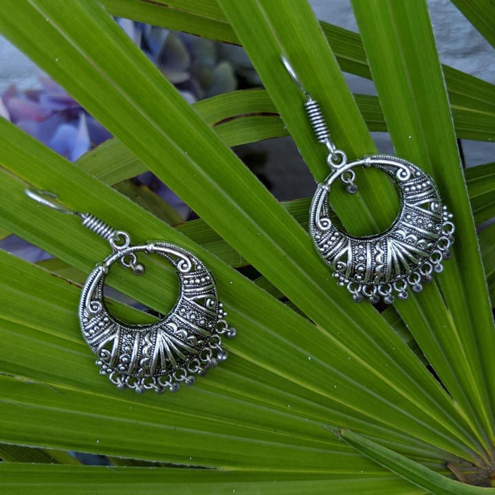 Folk-inspired Silver Hook Earrings