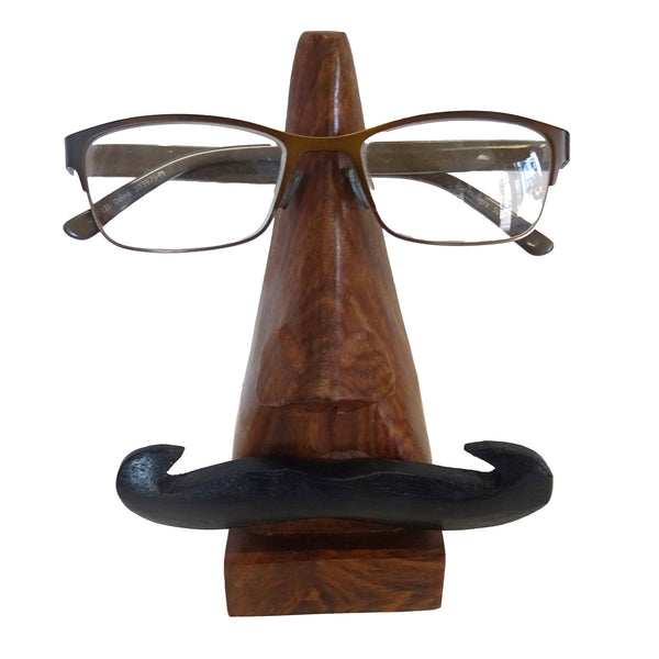 Men's Moustache Wooden Spectacle / Sunglasses Stand Holder