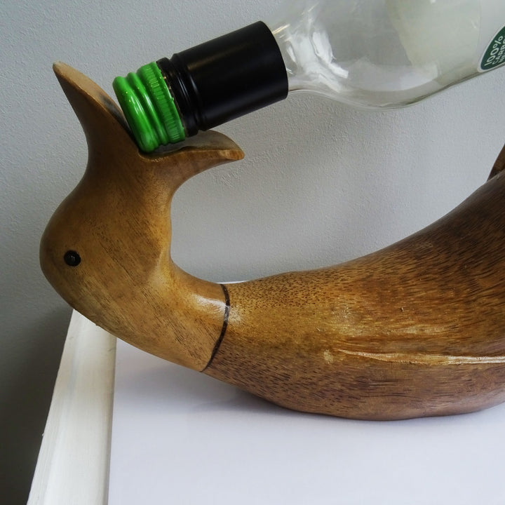 Wooden Duck Wine Bottle Holder