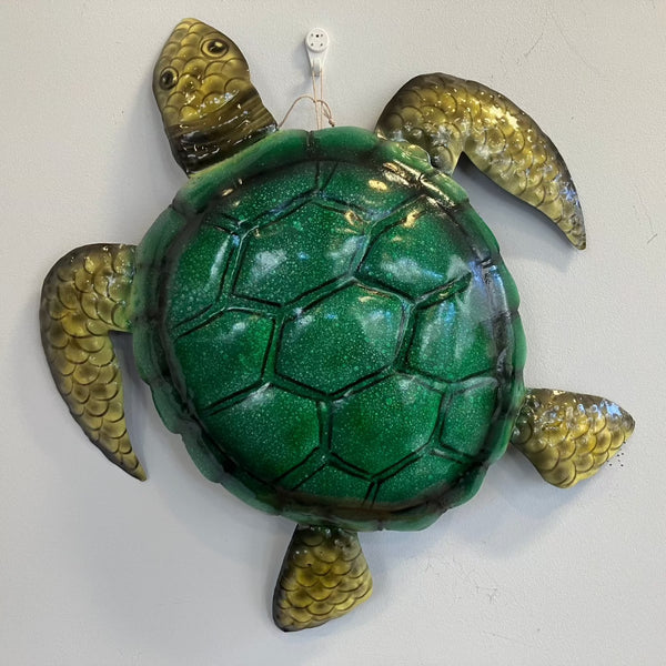 Hanging Green Metal Sea Turtle