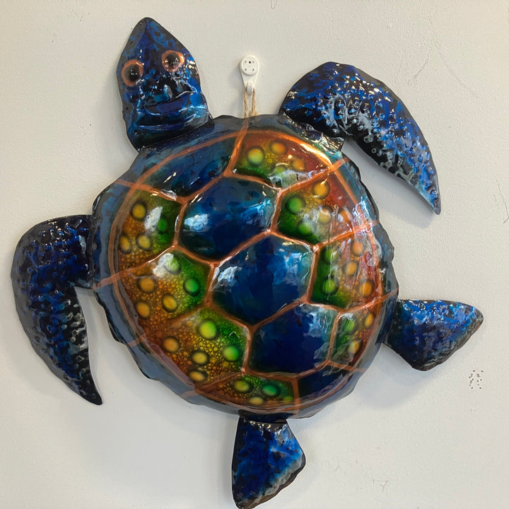 Hanging Blue Metal Sea Turtle - Voyage Fair Trade