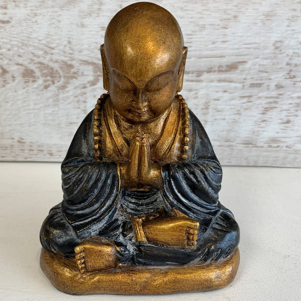 Chinese Buddha Ornament painted Blue Resin 