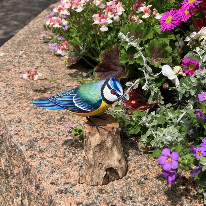 Blue Tit Wooden Ornament - Voyage Fair Trade