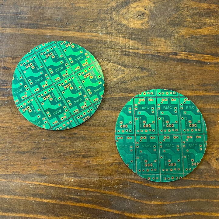 A pair of Computer Circuit Board Coasters