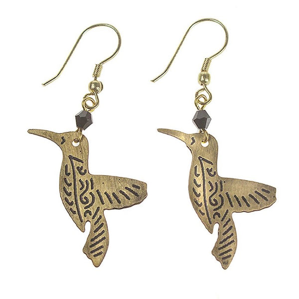 Earrings - Golden Hummingbirds