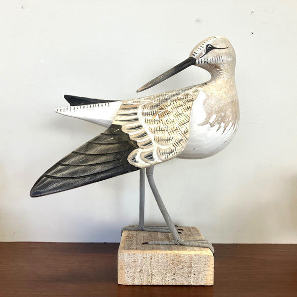 Godwit Bird Wooden Ornament