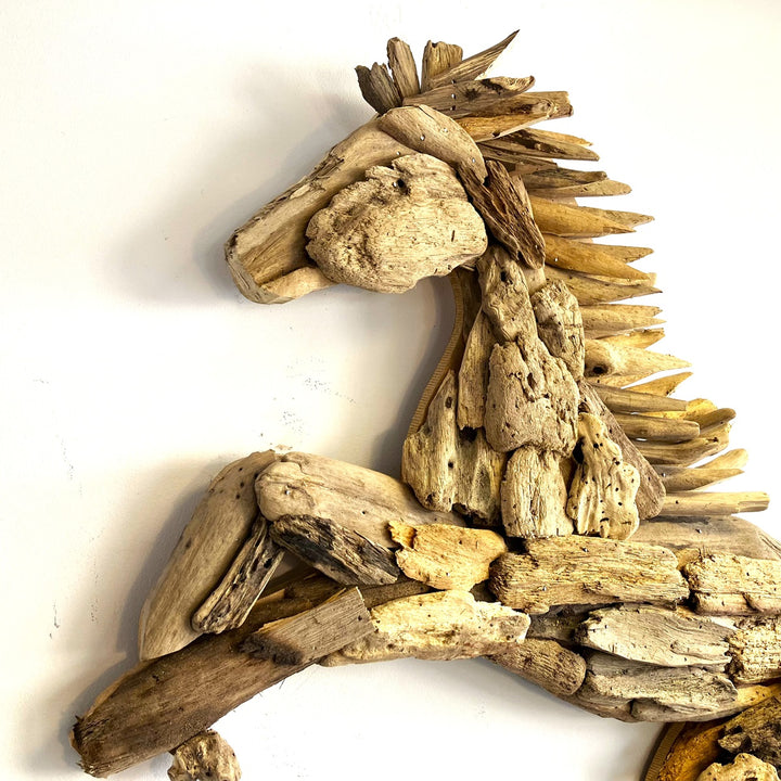 Horse Art Plaque made from driftwood