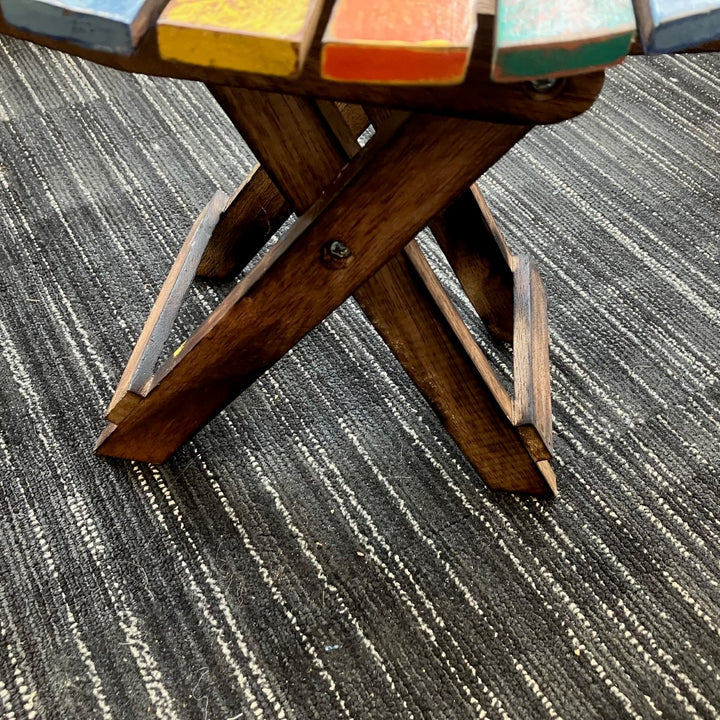 Multi-coloured Foldable Wooden Fish Table
