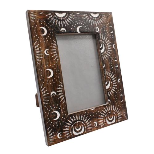 Mango Wood Photo Frame - Moon Design - Voyage Fair Trade