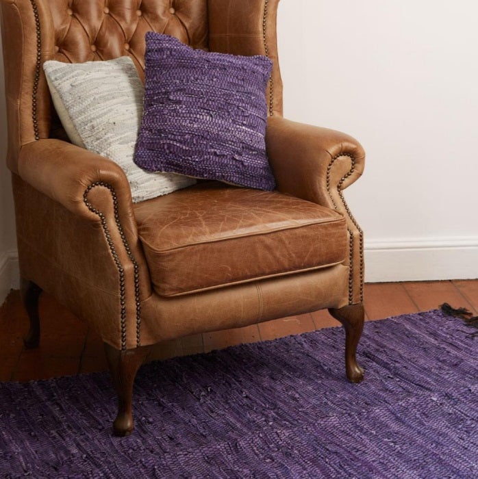 Purple Recycled Leather Rug