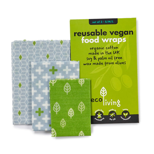 Reusable Vegan Food Wraps - Set of 3