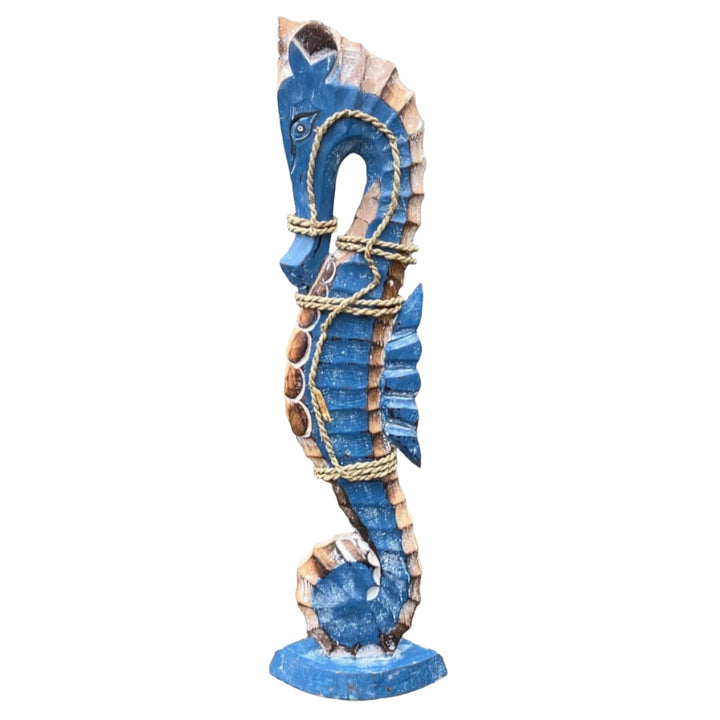 Small Wooden Blue Seahorse