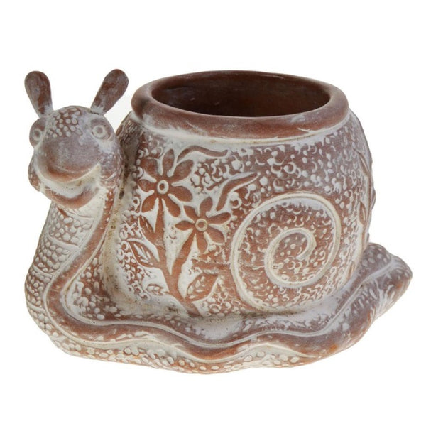 Terracotta Plant Pot, Snail - Voyage Fair Trade