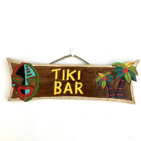 Wooden Tiki Bar Horizontal Sign - Voyage Fair Trade