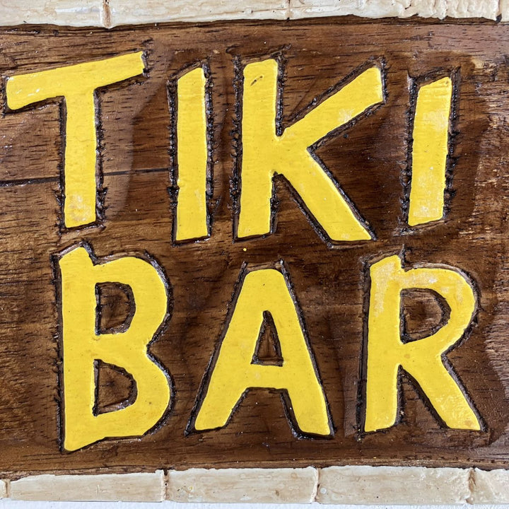 Wooden Tiki Bar Wording Sign