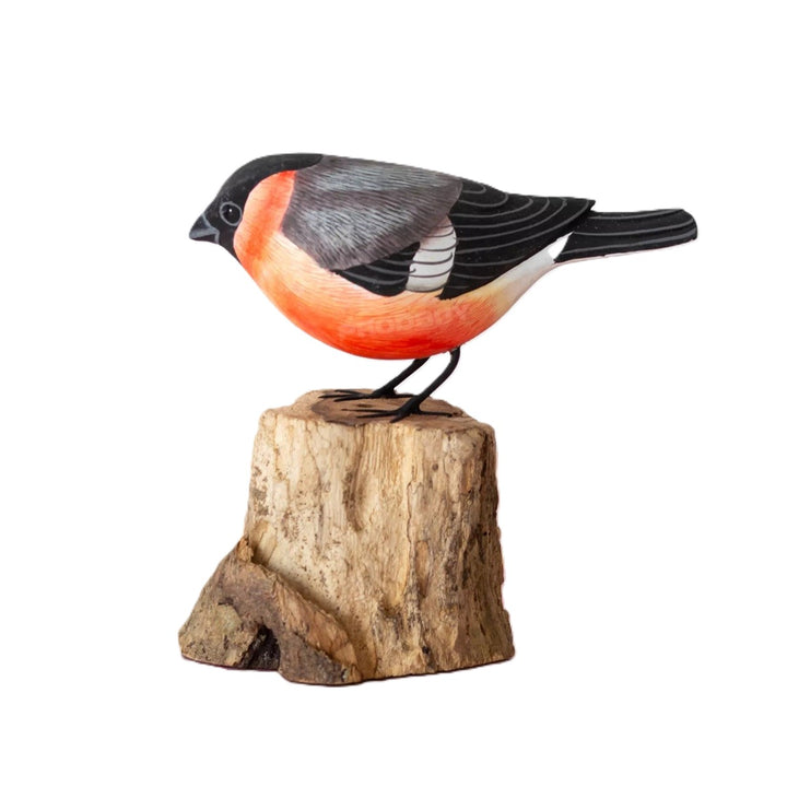 Wood Bullfinch Bird on Stand