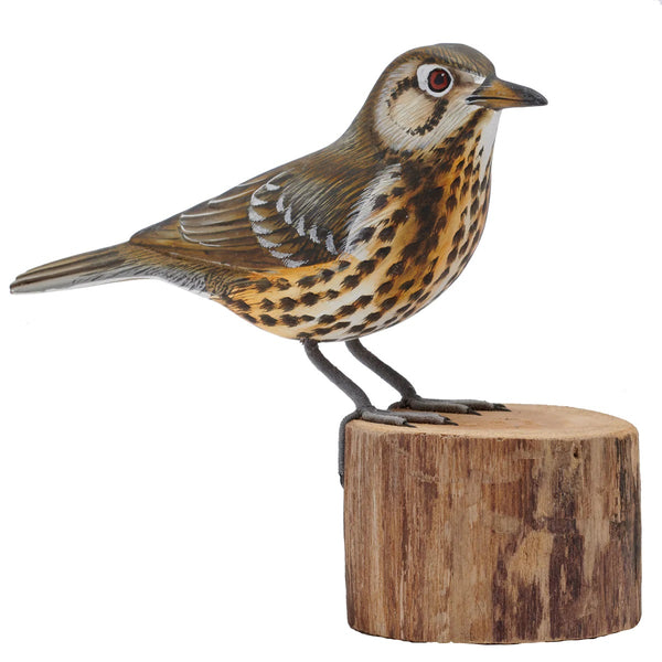 Wooden Mistle Thrush Bird Ornament