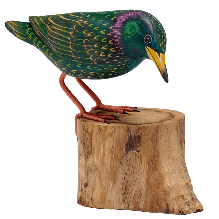 Wooden Starling Bird Ornament