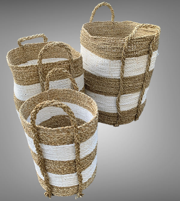 Set of 3 Wool Baskets - Voyage Fair Trade