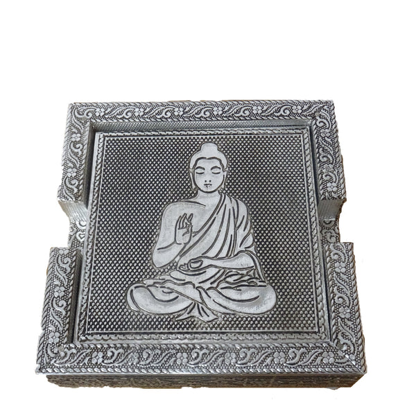 Set of 6 Aluminium Thai Buddha Coasters - Voyage Fair Trade