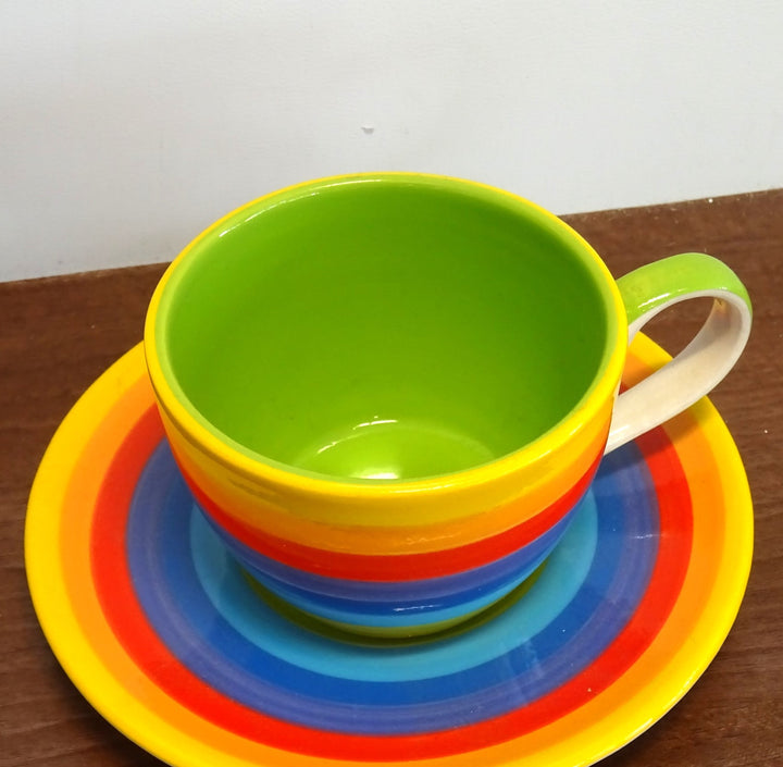Rainbow Ceramics Tea Cup and Saucer