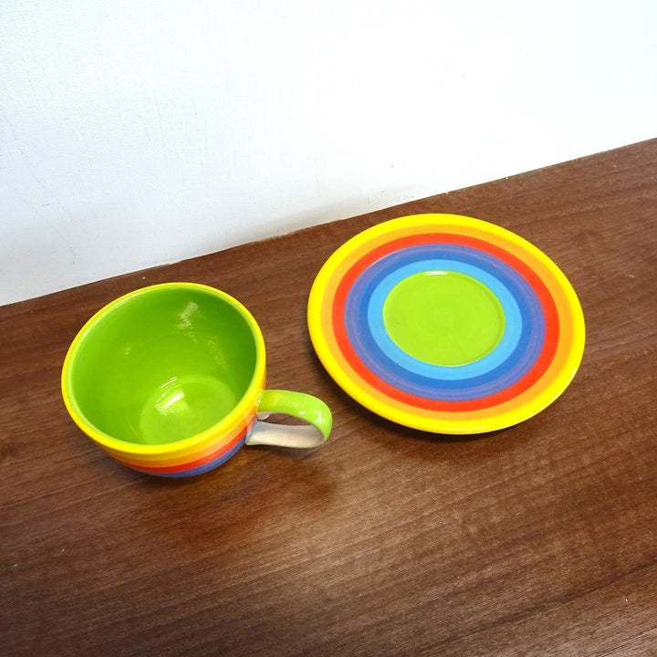 Rainbow Tea Cup and Saucer