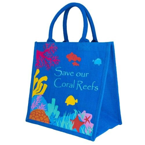 Save Our Coral Reefs Jute Shopping Bag
