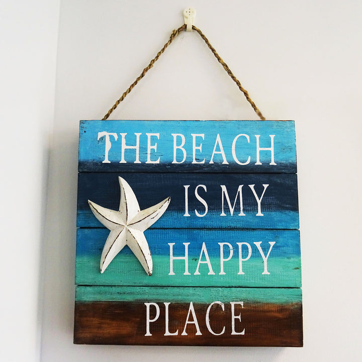 The Beach Is My Happy Place hanging sign